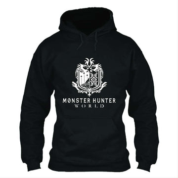 Videojuego Monster Hunter: World Logotipo Sudadera Estampada con Capucha para Adultos Unisex